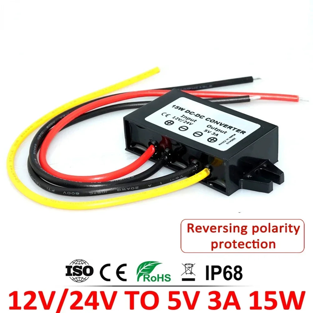 12V 24V to 5V 3A 5A 10A 8-36V Buck to 5V Step Down DC-DC Power Converter Switching Voltage Power Supply 12Volt to 5Volt for Car