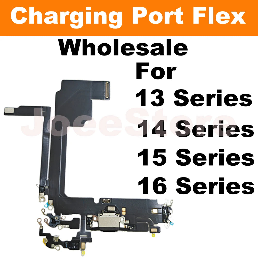 Wholesale Charging Port Flex Cable for iPhone 16 15 14 13 Pro Max USB Dock Charger Connector With Microphone Flex Cable Ribbon