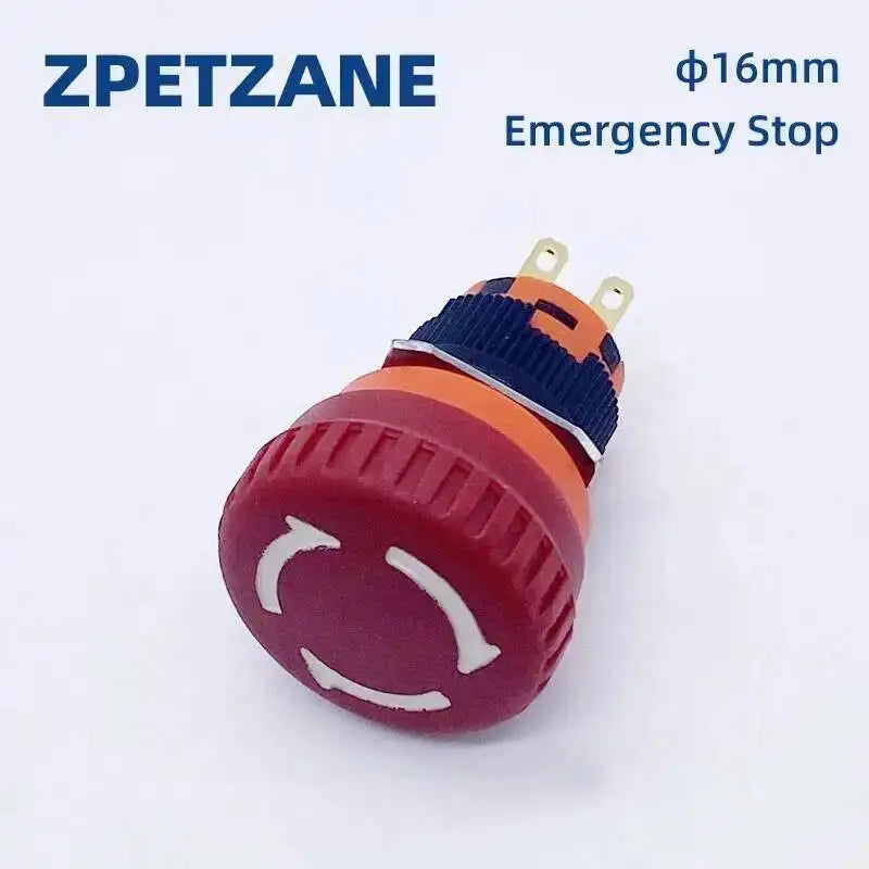 16mm Mounting Emergency Stop Rotary Button Switch 2NC Two Normally Closed Mini Four Foot Mushroom Stop