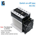 LCTC Three Phase Solid State Relay SSR With Heat Sink 40A 3-Three DC to AC AC To AC 3-32VDC Control For Switch On-Off