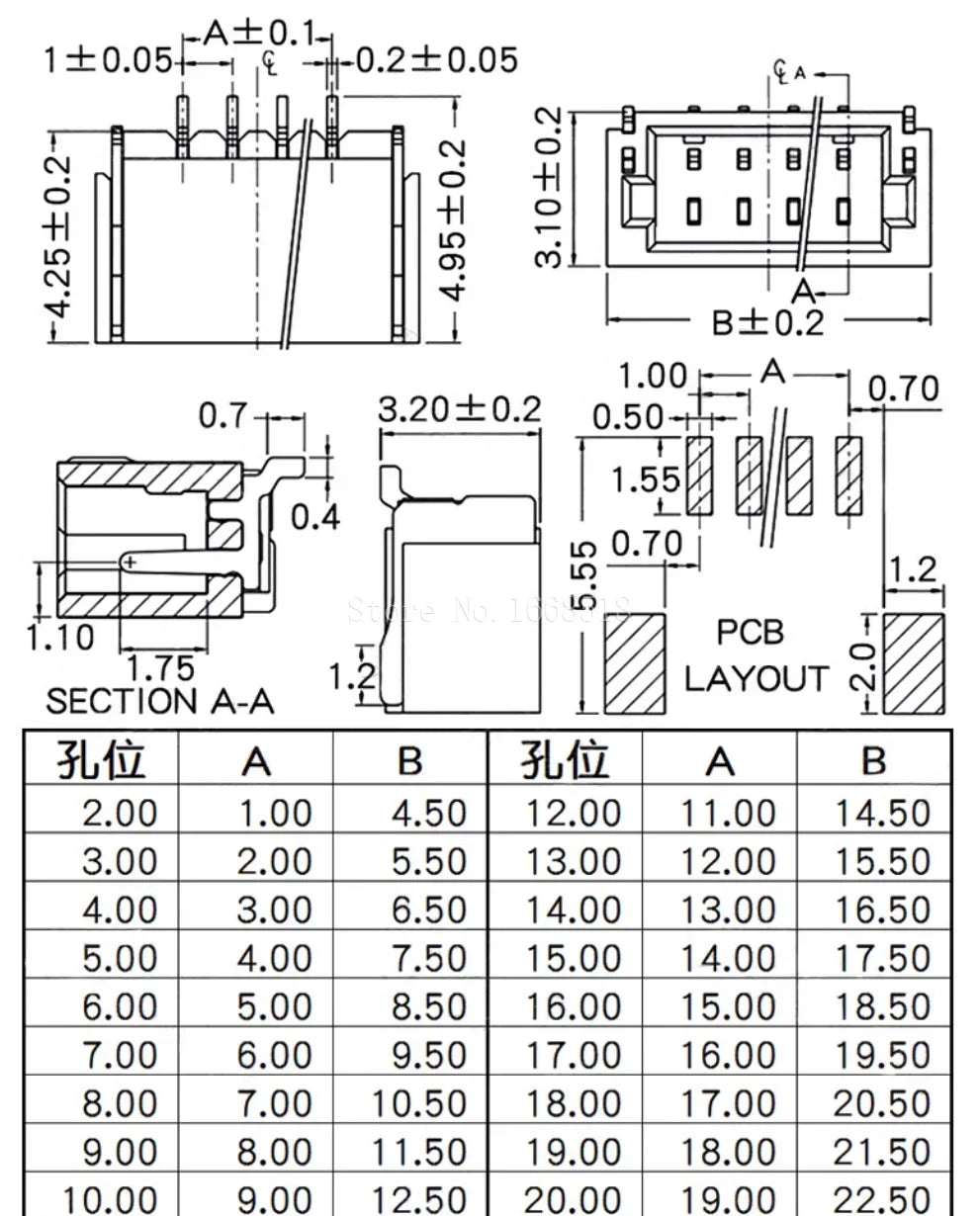 10PCS 1.0 1.25 1.5 2.0 2.54 SH/JST/ZH/PH/XH 1.0MM 1.25MM 2.0MM 2.54MM Male Pin Header Socket Dip/Right Angle SMD 2/3/4/5-9P Pin