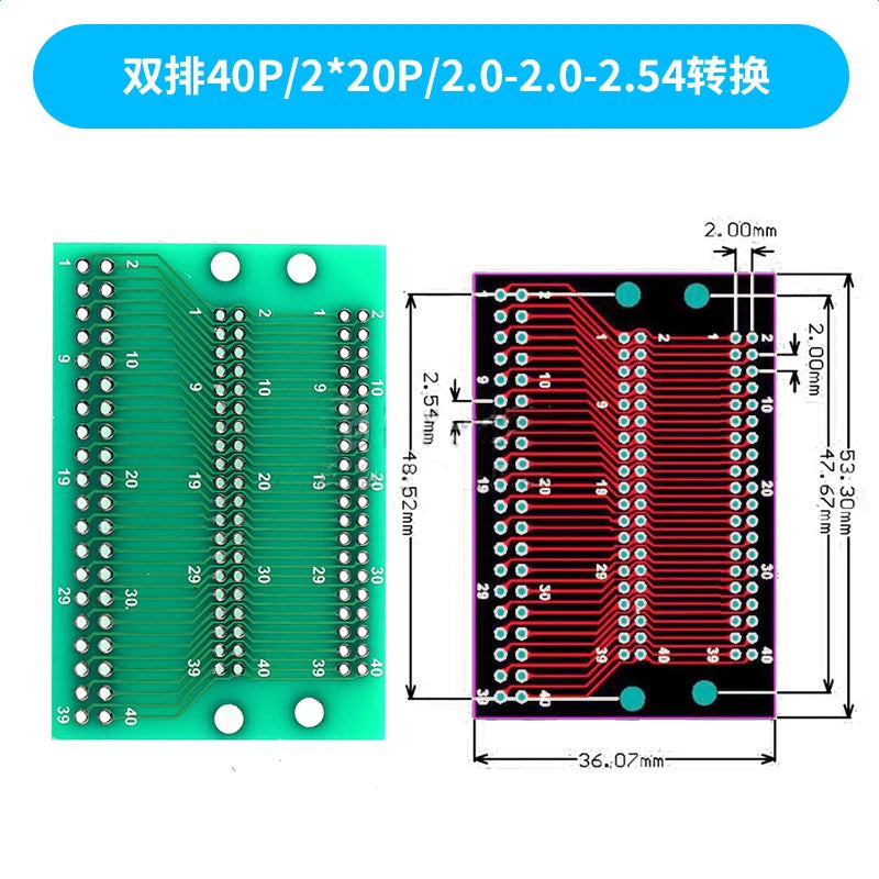 1Pcs 20P 30P 32P 40P Singer 1 Double 2 3 Row 1.0mm 1.25mm 1.5mm 1.27mm 2.0mm 2.54mm Pitch PCB Test Board Converter