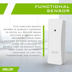 BALDR Wireless Weather Station Outdoor Remote Sensor - Shelf Standing or Wall Hanging Sensor for BALDR Weather Station