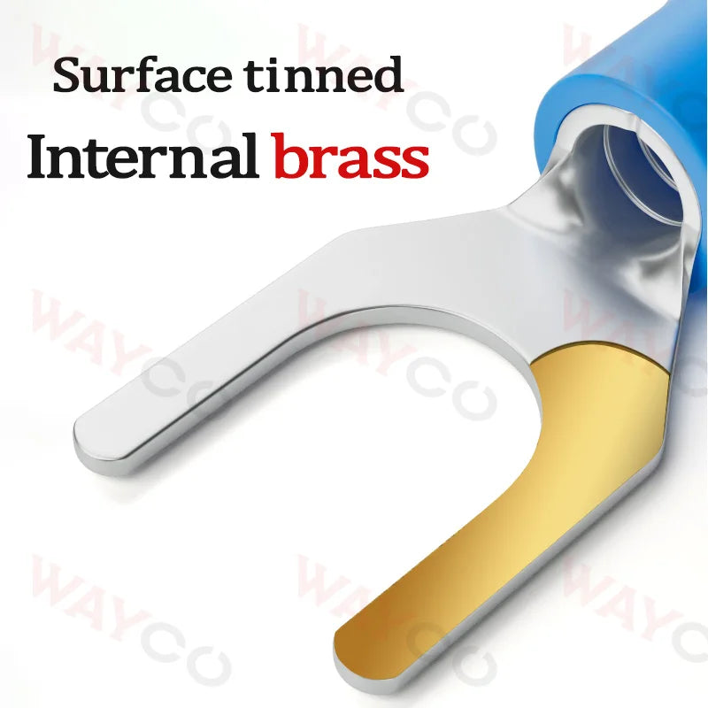 500PCS Fork Crimp Terminal M4/M5/M6 Spade Plugs Pre-insulated Ferrules Lugs For Splice Electricals Cable Wire End Connectors