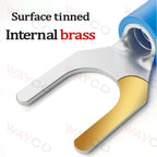 500PCS Fork Crimp Terminal M4/M5/M6 Spade Plugs Pre-insulated Ferrules Lugs For Splice Electricals Cable Wire End Connectors