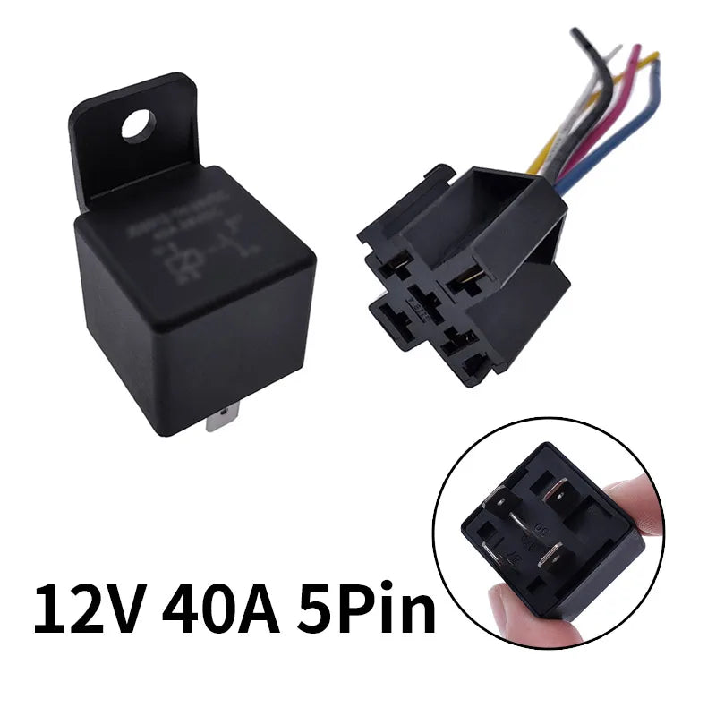 JD2912 4 Pin 5 Pin 40A Auto Car Relay DC 12V 24V 36V 48V with Mounting Hole Coil Power 1.8W Automobile Control Device with Line