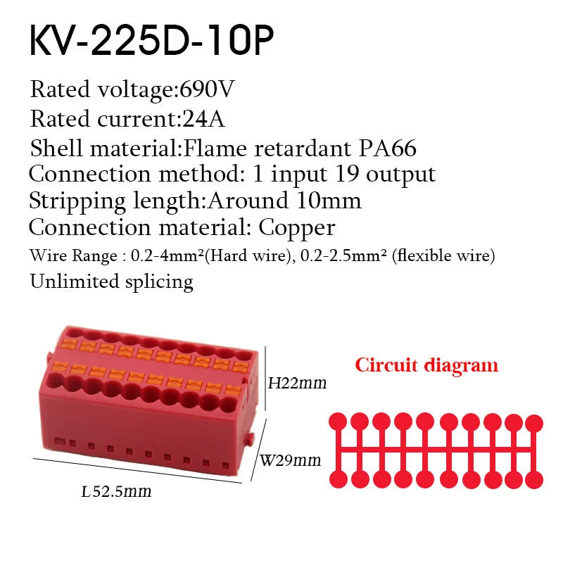 1Pc Wire Electrical Cable Connectors Plug-in Terminal Block PTFIX 2.5mm² Splitter Spliceable DIN-Rail Mounting Junction Box Tool
