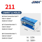 JINH Din Rail Distribution Terminal Block Screw Connection High Power 2 4 Bus Universal Electric Wire Connector Junction Box