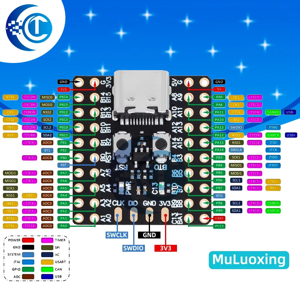 Mini STM32F103C8T6 CH340 Development Board Original Chip Microcontroller Core Board ARM Architecture Minimum System Correx-M3