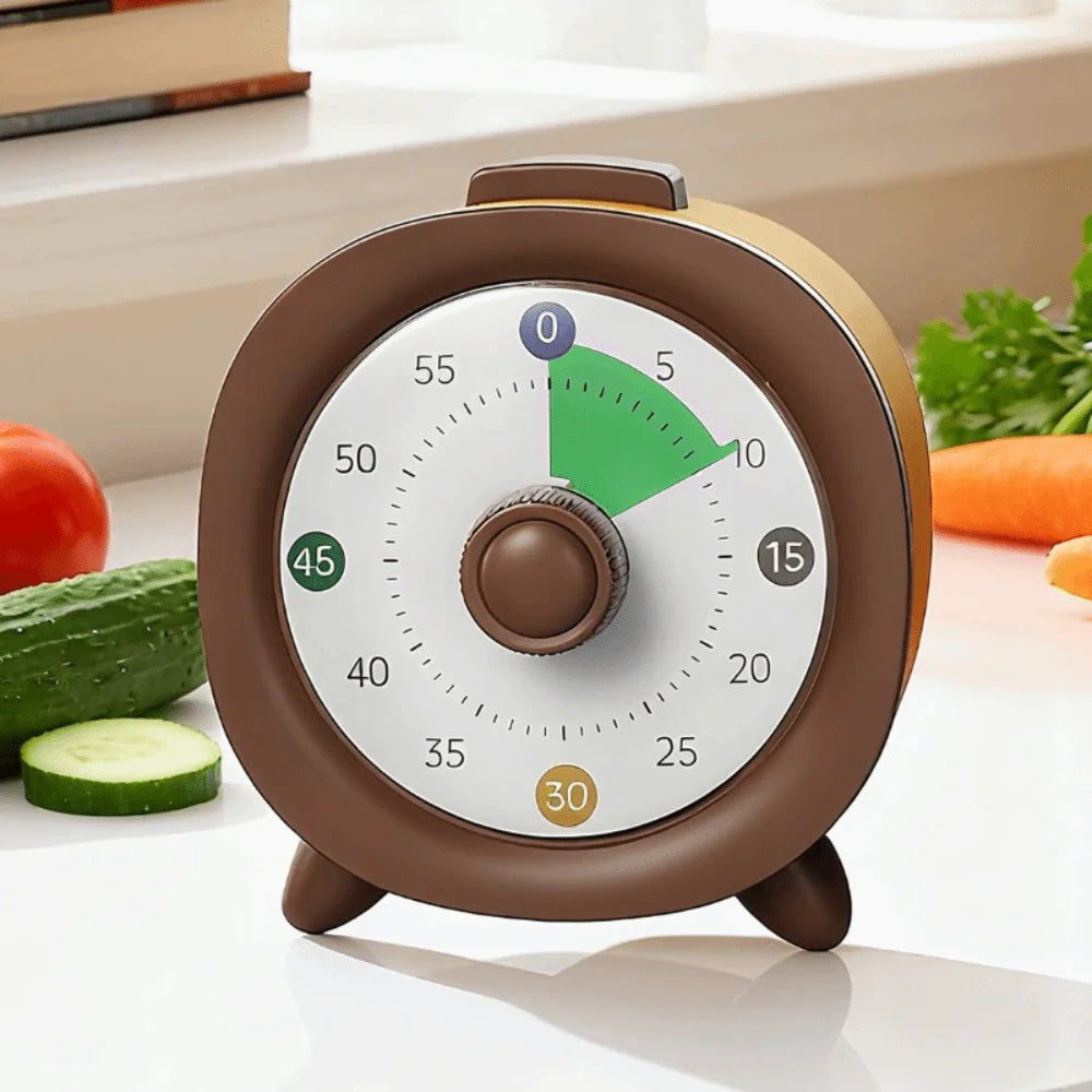 60 Minutes Visual Timer Ultra Silent Visualization Countdown Alarm Clock Self-discipline Round/Square Kitchen Timer