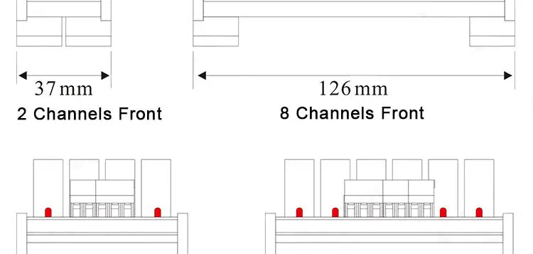 LCTC Solid State Relay Module 2 Or 4 Channels Relay DC TO AC DC TO DC 5A Common Positive Common Negative SSR DIN Mounted Relay
