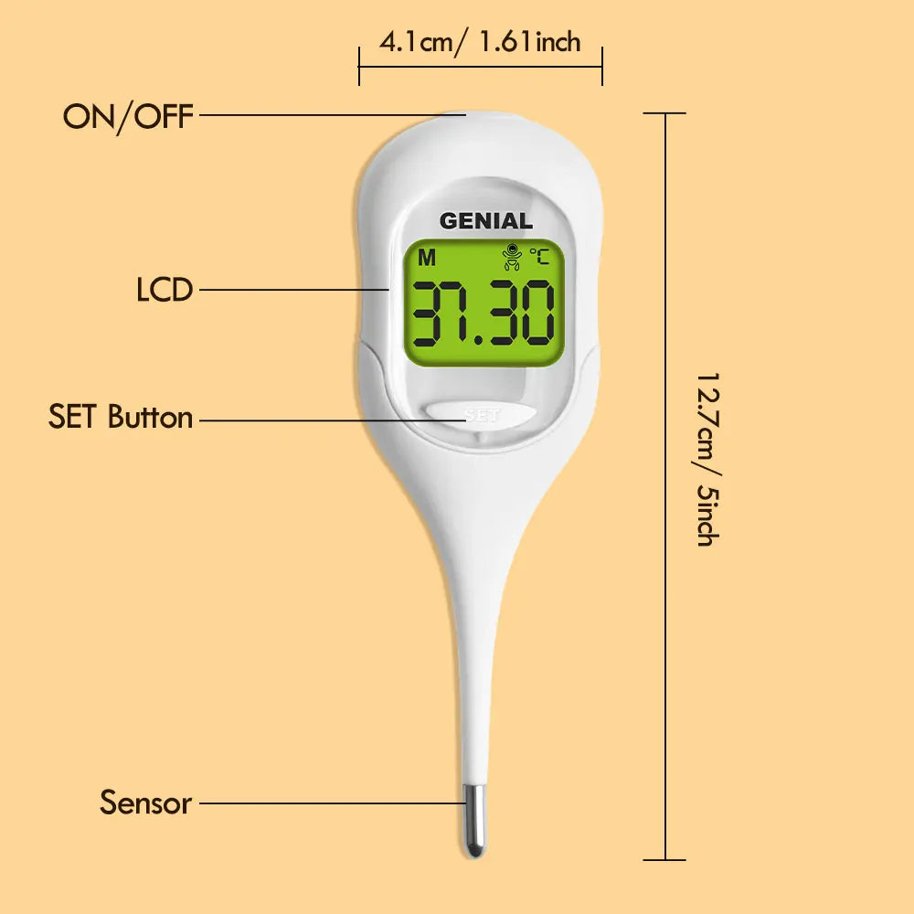 10S Digital Thermometer for Baby, Kids & Adults, Color-Coded Readings, Oral, Baby Rectal Thermometer or Under The Arm