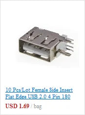 50pcs/lot 5Pin Micro-B SMD Micro USB Connector Female Port Jack Tail Sockect Plug For Android phone data connector