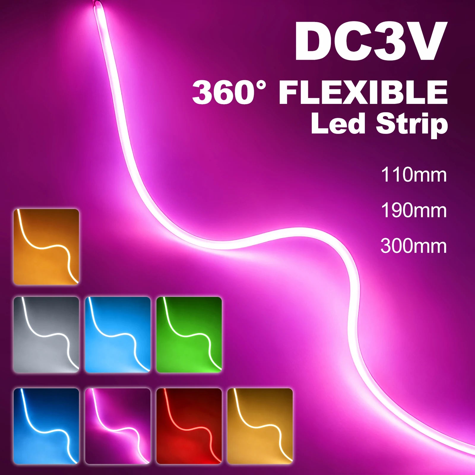 DC 3V Edison Bulb Lamp Parts LED Filament Red/Blue/Green Flexible COB LED Diode 25MM 80mm 110MM 128MM 190MM 255MM 300MM