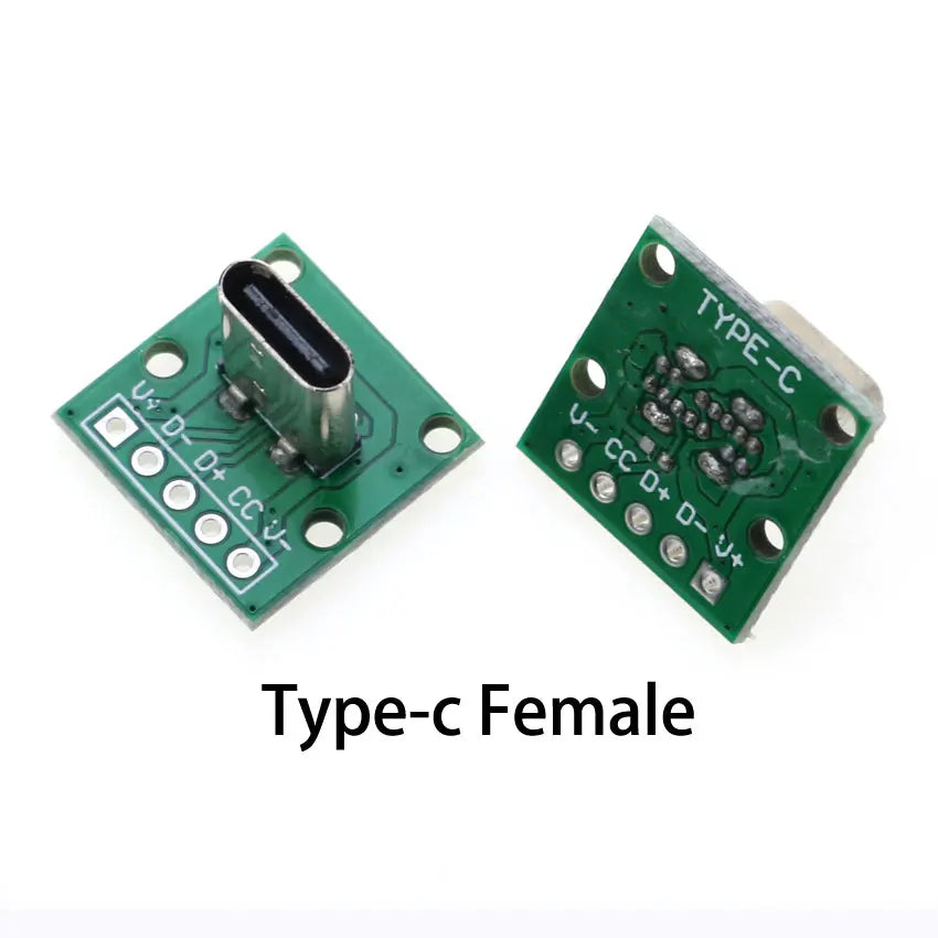 1Pcs USB 3.1 Type C Connector 90/180 Degree Vertical Test PCB Board Adapter Male Female Socket For Data Line Wire Cable Transfe
