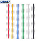 10PCS 1X40Pin Breakable Pin Header 2.54mm Single Row Male Header Connector PCB Pin Strip for Arduino Yellow Red White Black