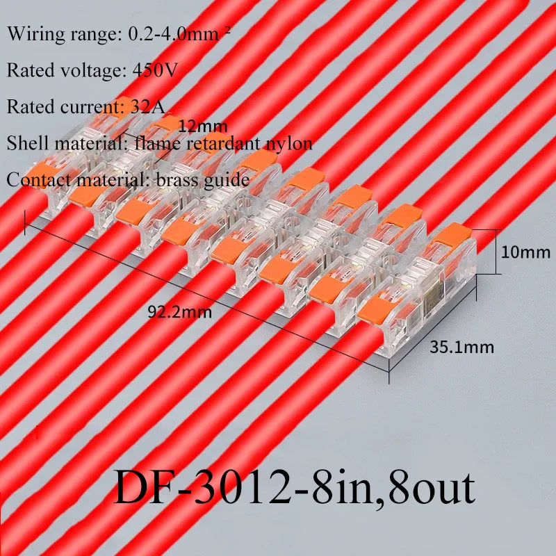 Connector Terminal Blocks Fast Cable Terminals Crimp Push-type Multiple-in Multiple-Outlet Wire Docking LED Terminals
