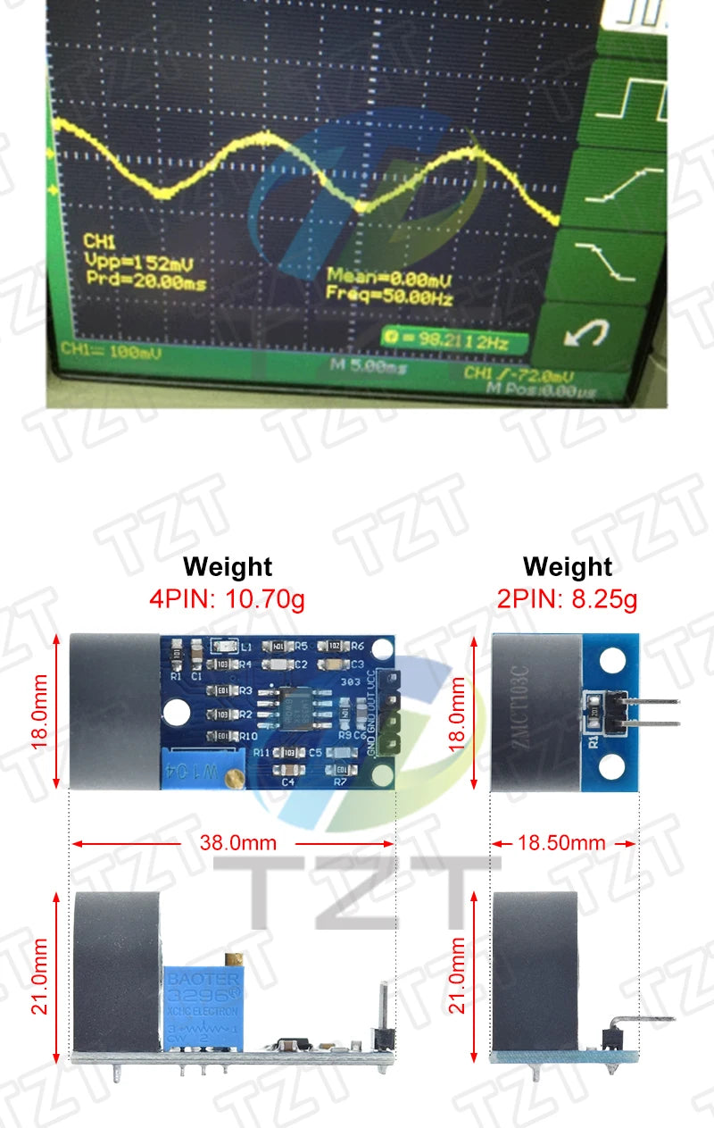 1/3PCS ZMCT103C 5A Range Single Phase AC Active Output Onboard Precision Micro Current Transformer Module Current Sensor