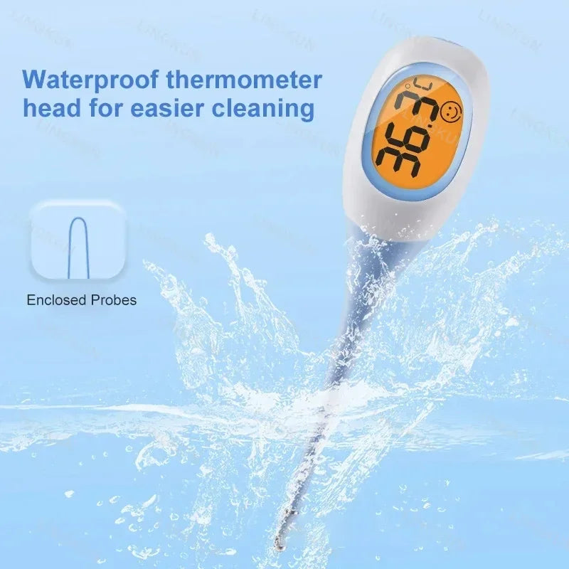 Professional Animal Digital Thermometer with Soft Probe Blue Digital Pet Dog Cat Veterinary Thermometer Waterproof Equipment
