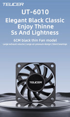 TEUCER UT-60 Slim 60mm PC Case Fan 3500RPM High Airflow CPU Cooler 6/7CM Ultra-thin Cooling Fan