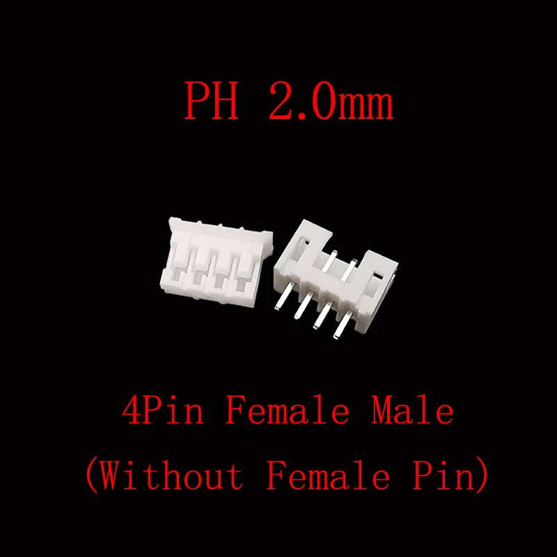 100Pcs PH 2.0mm Pitch 2/3/4/5 Pin JST Connector Plug Male Female Socket Shell Terminal Plastic Housing Header Wire Connectors