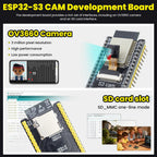1 Set ESP32-S3 CAM Development Board N16R8+Type C USB Cable with ESP32 S3 Cam Sensor Shield for Arduino ESP32 S3 IDE Programming