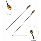2 X 8dBi 2.4GHz 5.8GHz Dual Band WiFi Antenna RP-SMA Male +2 X 15CM I-P-E-X-1 to RP-SMA Female Pigtail Cable for Wireless Router