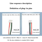 USB 2.0 to PH2.0/XH2.54/mx1.25 Data Cable, 4-Pin PH2.0 Pin to USB 2.0 Connection Cable, Small Motherboard USB Pin