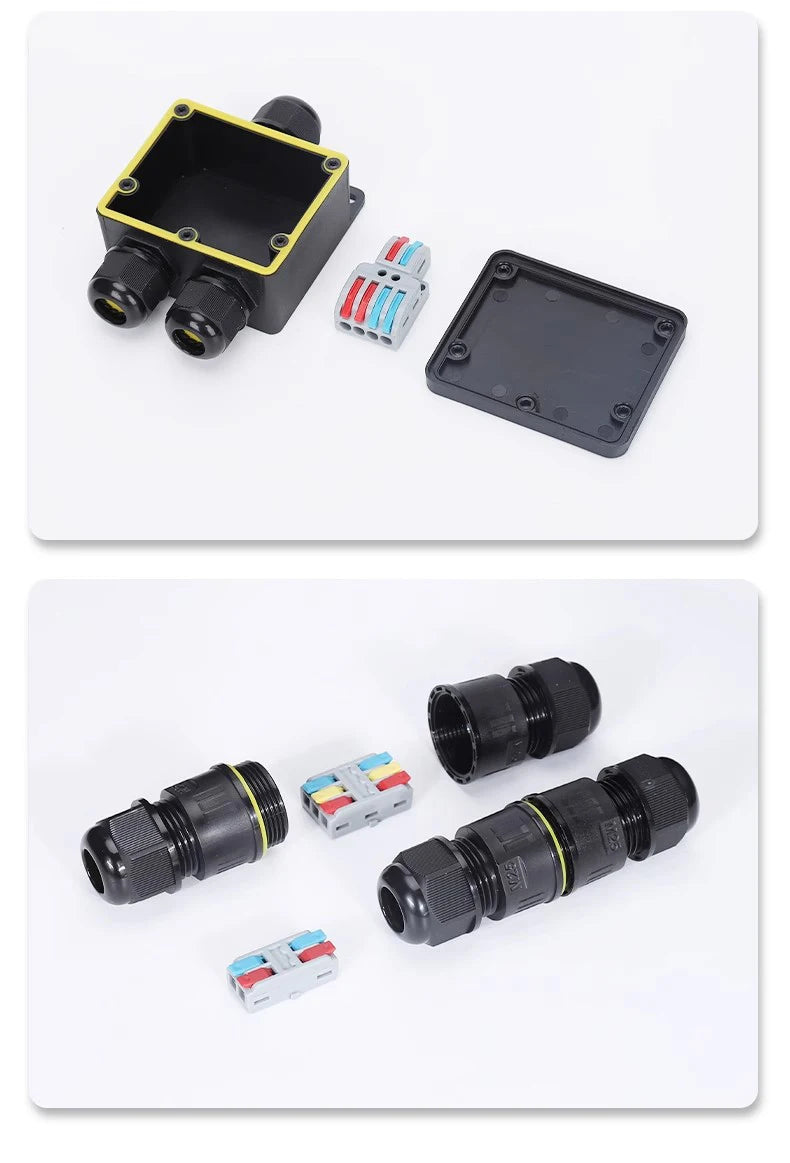 IP68 Waterproof Connector 2/3/4/5 Pin Screw Wiring Terminal Adapter For LED Light Electric Wire Connector Outdoor Junction Box