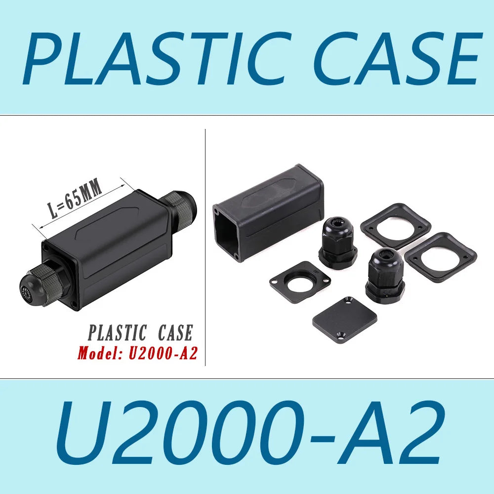 Waterproof Cable Gland Electronic Engineering Box Powercon Couplers Extender Connector Housing Case with 4-8mm PG9 Cable Entry
