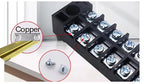 TB15A 25A 45A Copper Wiring Terminal Block 3/4/5/6/8/10/12 Position Electrical Connector Board Current Terminal Strip