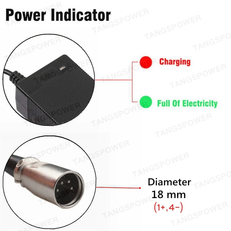 54.6V 4A Lithium Battery Smart Charger 13S 48V 4A Charger Li-ion Battery Pack Charger DC-XLR-GX16-GX12-XT60-XT90