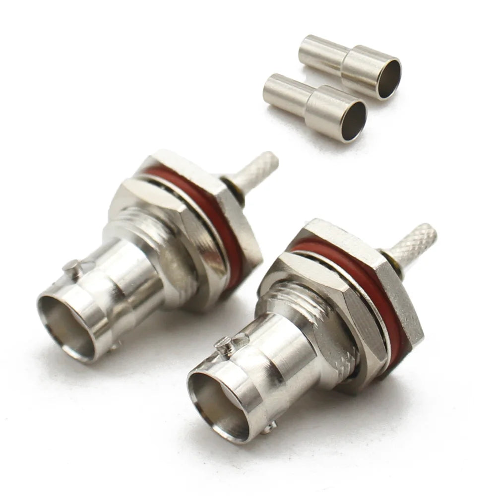 RG316 BNC Male Female RF Coaxial Connector 50ohm-1.5mm Cable Straight Connector Window Solder Crimp & Waterproof
