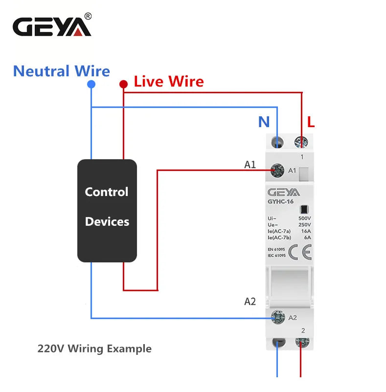 GEYA GYHC 4Pole 100A Modular Contactor 4NO 2NO2NC 3NO1NC 220V Automatic Household Contactor 100A Din Rail Type