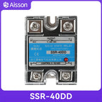 SSR-10DD 25DD 40DD Single Phase DC Controlled DC SSR Solid State Relay With Plastic Dust Cover Heat Sink 220V 10A 25A 40A