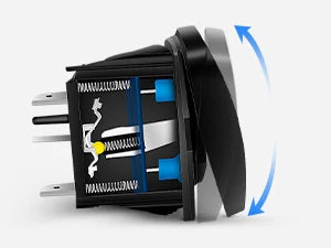 Nilight Momentary Rocker Switch (ON)-Off-(ON) Toggle Switches DPDT 7Pin 12V 24V on Off on LED Switch for Cars Trucks Caravans Boats Winch Pump with Jumper Wire