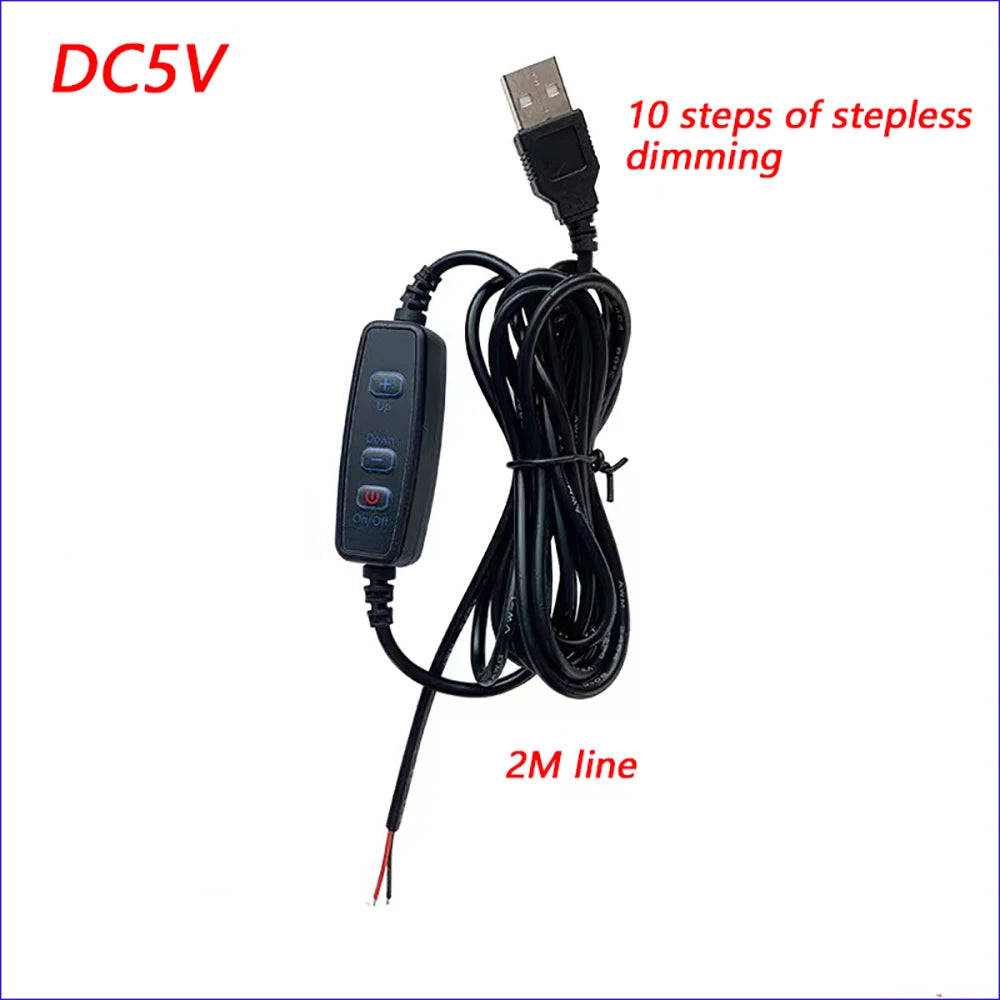 1PCS DC5V Dimming Light Switch Of 2 Meters With LED Chips 5730 SMD LED Lamp 1W 2W 3W 4W 5W 10W LED Light Beads White Warm White