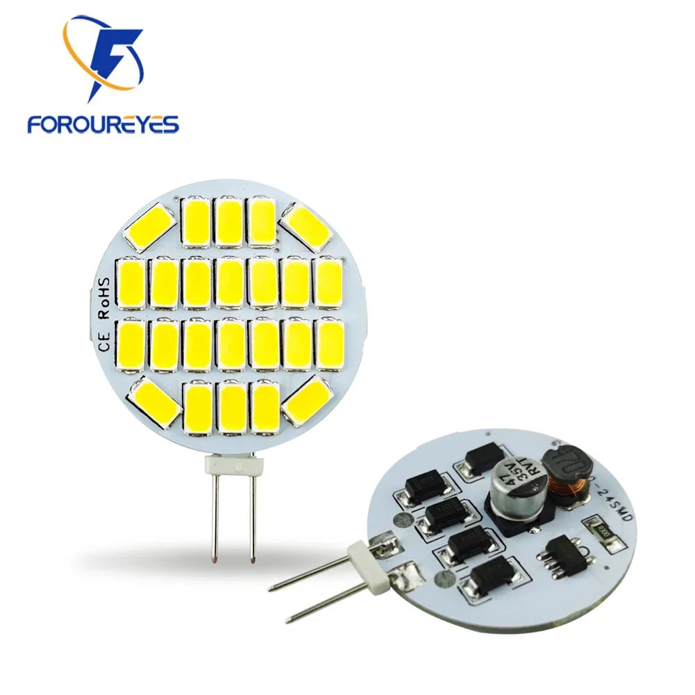 AC12V 24V LED G4 Round Spotlight Bulb 2W 3W 5730 15/24leds No Flicker Range Hood Lights Replace 20W Halogen Lamp