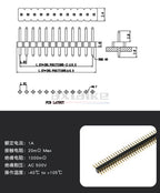 20PCS 1.27mm Pin Header PCB Connector 2P 3P 4P 5P 6P 7P 8P 9P 10P 12P 15P 16P 20P 25P 30P 40P 50Pin SMD Single Double Row Male
