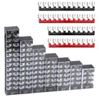 1pcs 15A 600V Dual Row Strip Screw Terminal Block With 2pcs Terminal Strip Short Piece TB Connector 3 4 5 6 8 10 12 Position