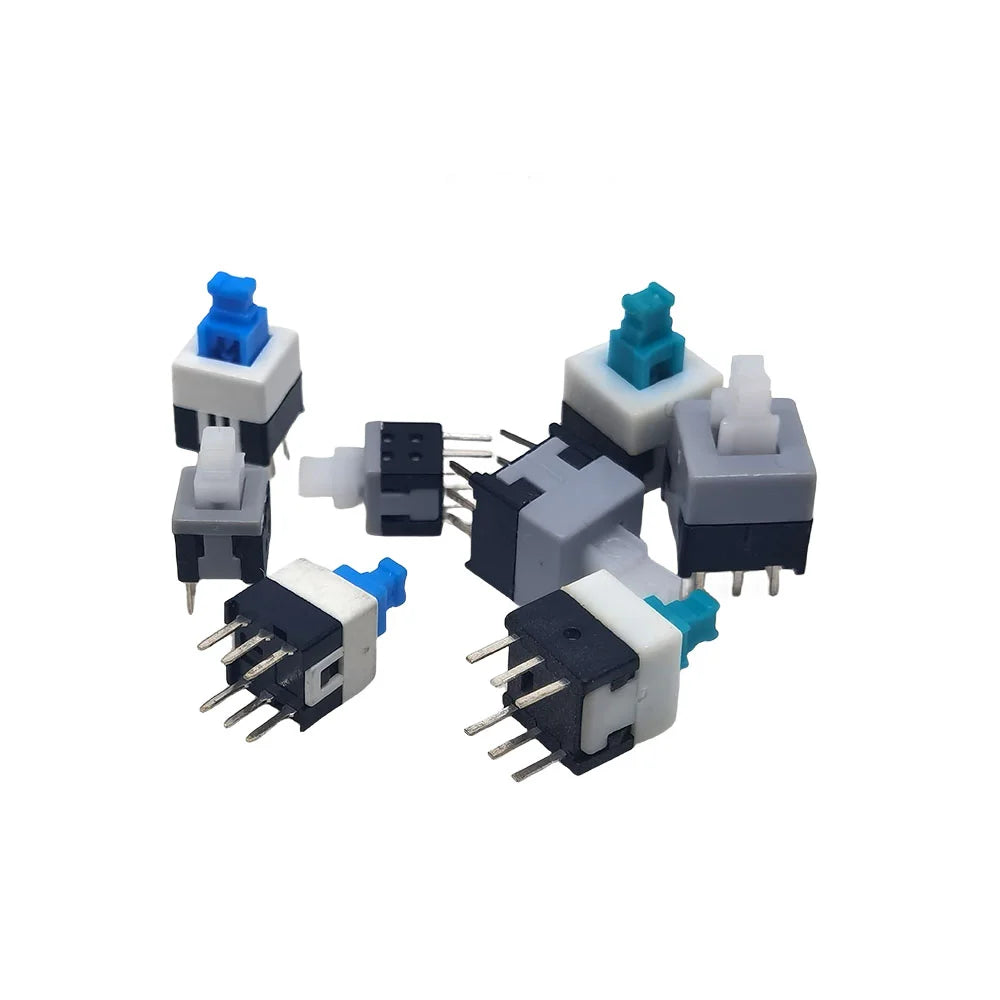 10PCS/LOT 5.8x5.8 7x7 8x8 8.5x8.5mm Self Locking / UNlock Push Tactile Power Micro Switch 6 Pin Button Switches