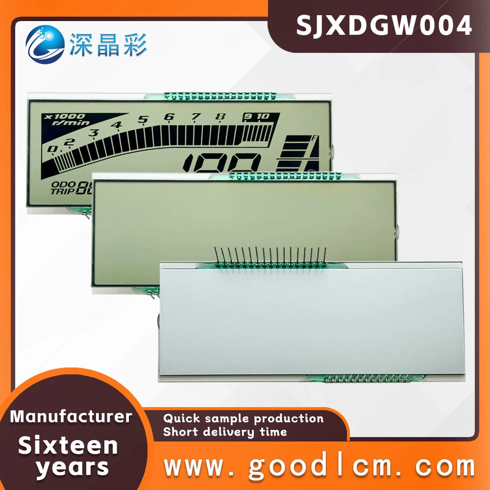 LCD Screen for Electric Motorcycle Segment Display GW004 HTN Positive 4.5V LCD 7 Monochrome Custom Segment LCD Display