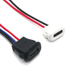 1pcs USB-C Type 6Pin Waterproof USB Connector Direct Compression Female Base Female Socket Charging Interface With Welding Wire
