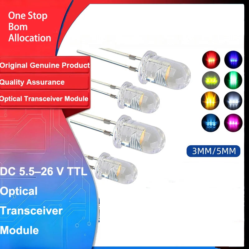20pcs 3/5mm Led Diode Flashing White Red Green Blue Yellow 2V-3.4V 20MA Rgb Light Emitting Lamp LED power indicator for Arduino