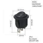 1PCS ON/OFF Round Rocker Switch LED illuminated Car 12V 24V / 6A 250V / 10A 125V 2/3/4PIN Switch 20MM