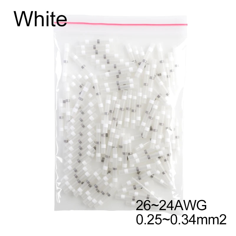 50/100/500pcs Solder Seal Wire Connectors Heat Shrink Butt Terminals, Waterproof Insulated Electrical Wire Splice Connector