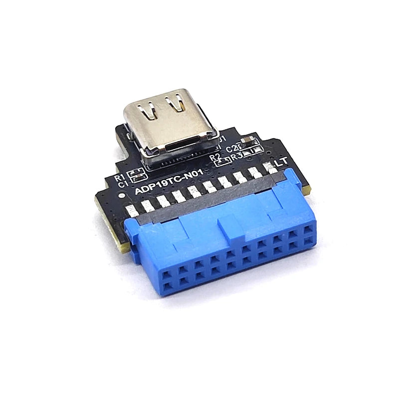19pin to Type C Converter 19 Pin Internal Header to USB 3.1/3.2 Type C Adapter 10Gbps for PC Desktop Motherboard Connector Riser