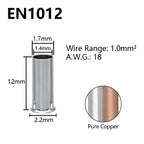 Pure Copper Non-Insulated Cord End Terminals Kit EN0508 EN1008 EN4009 Naked Wire Ferrules Crimp Terminals Wire Connector