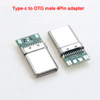 1-10PCS Type-C OTG Male 4P with 5.1K Resistance Data Power Adapter 4 Solder Joint Plug USB Adapter