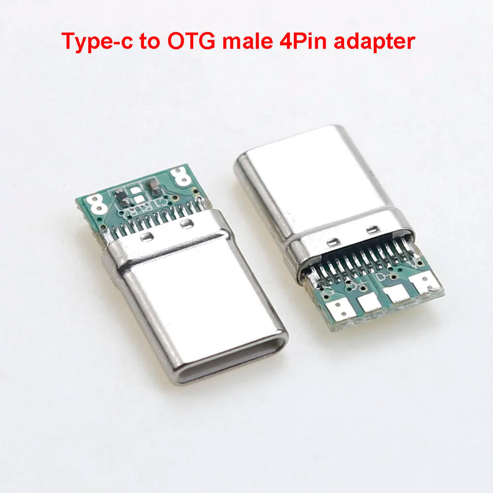 1-10PCS Type-C OTG Male 4P with 5.1K Resistance Data Power Adapter 4 Solder Joint Plug USB Adapter